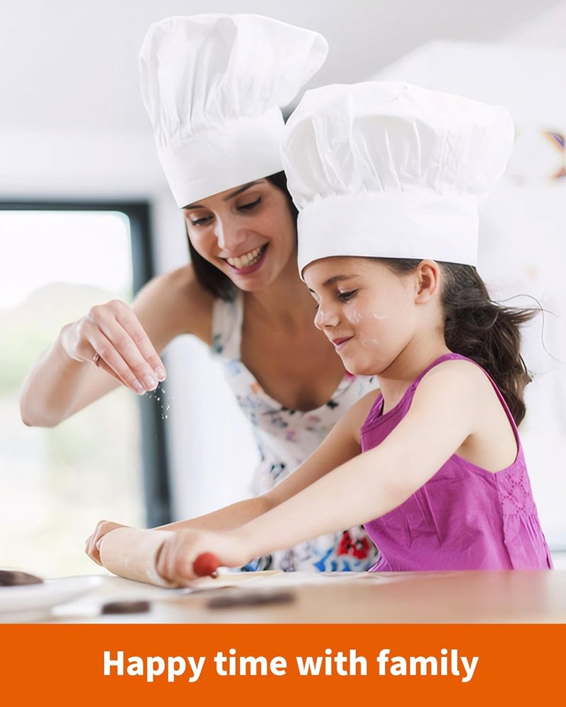 Xeoxarel Chef's Hats Adjustable Elastic Baker Kitchen Cooking Chef Cap for Adult/Kids - Image 3